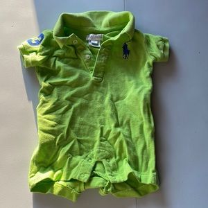 Ralph Lauren 3mo lime green one piece romper
